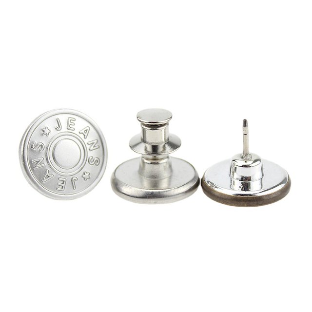 10 piezas, botones de jeans, botones de bricolaje de metal extraíbles de 17 mm, botones retráctiles ajustables TUNC Sencillez