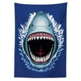 thumbnail image 3 of Ambesonne Shark Tablecloth Rectangular Table Cover, Attack Open Mouth Bite, 60"x84", Navy Blue Grey Fuchsia, 3 of 4