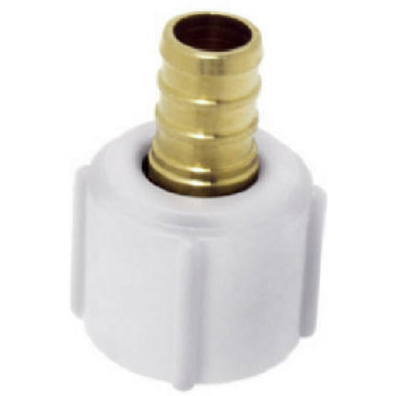 SHARKBITE/CASH ACME LFP-519 1/2" Lead Free Brass Barb Insert x 1/2" Female Pipe Thread Swivel Plastic Nut Faucet Adapter