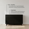 thumbnail image 2 of Plank+Beam Solid Wood Scandinavian 6-Drawer Dresser, Black, 2 of 9