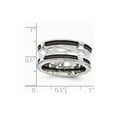 thumbnail image 6 of Grey Titanium Ring Band Wedding Standard Concaved Edward Mirell Stainless Steel & Black Ti Cable Polished Concave 10mm, 6 of 6