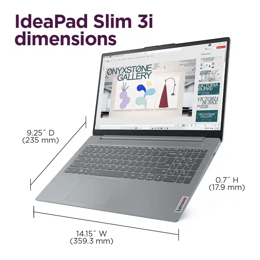 Lenovo IdeaPad Slim 3i 15.6" Full HD Laptop, Intel Core i3-N305, 8GB RAM, 128GB UFS, Windows 11 Home in S Mode