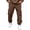 Brown -CR60, variant on Sweatpants for Mens Cargo Lightweight Elastic Waist Pants Baggy Drawstring Jogger Pants with Pockets 2026 White M