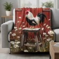 thumbnail image 2 of Red Rooster Blanket Soft Cozy Warm Throw Blanket for Couch, Plush Fuzzy Flannel Fleece Blankets for Sofa, Farmhouse Animals Spring Floral Rustic Bed Blankets Lightweight Gifts for Women, 30"x40", 2 of 9