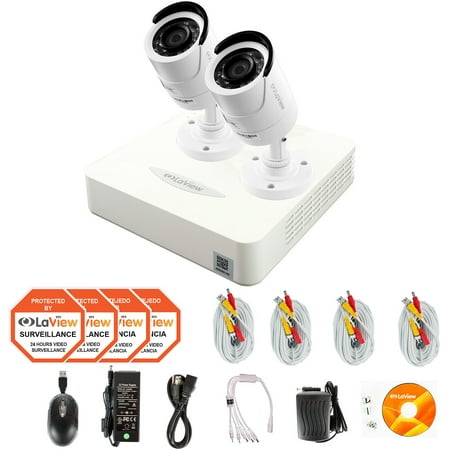 LaView 2 Cameras 4CH Security System 960H DVR with 500GB storage HDMI and 1000TVL HD Security Cameras Surveillance Kit