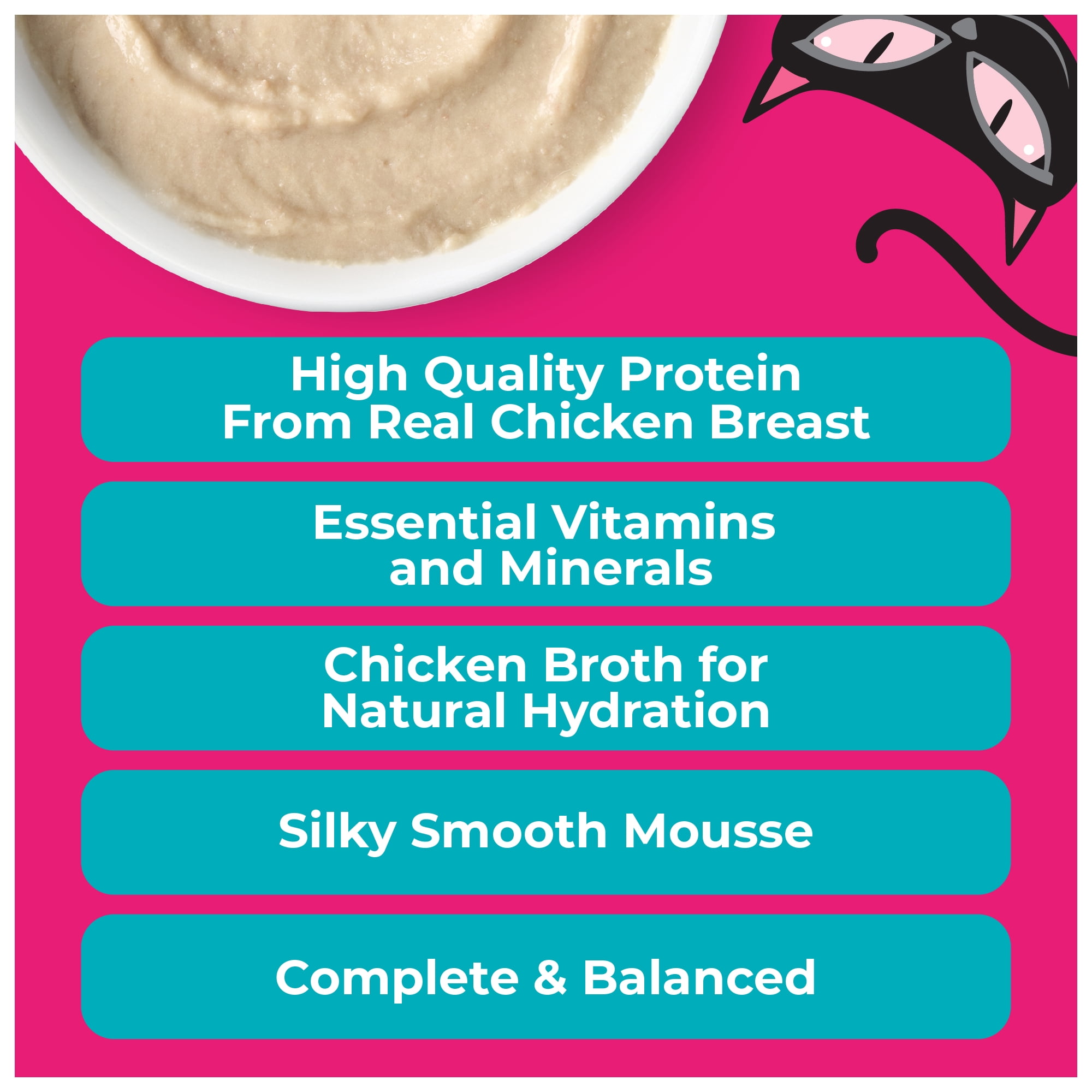 Tiki Cat Born Carnivore Wet Cat Food, Mousse, Chicken Recipe in Broth, 2.4 oz. Pouch