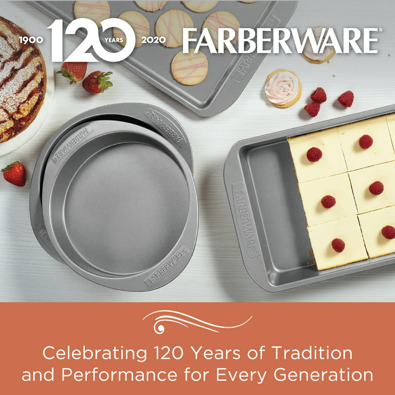 Farberware Nonstick Bakeware Baking Pan / Nonstick Cake Pan, Round - 9  Inch, Gray, 1 Count (Pack of 1)
