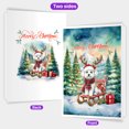thumbnail image 2 of Merry Christmas Santa Reindeer Antlers Bichon Frise Sleigh Xmas Winter Holiday 5x7in Folded Greeting Card Bichons Dog Lovers Gifts Idea Single Note Card with Envelope - 00023, 2 of 5