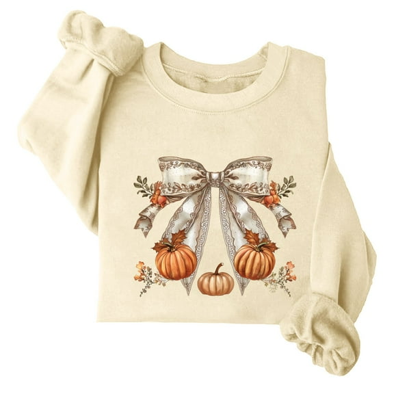 Inverlee Thanksgiving Sweatshirts for Women Cute Turkey Pumpkin Graphic Sweatshirt Casual Long Sleeve Soft Shirts Crewneck Holiday Pullover Outfit