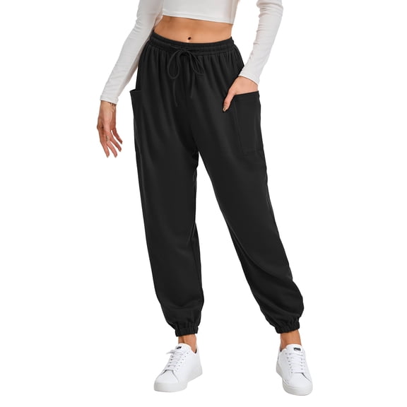 SWQZVT Women's Cargo Sweatpants with Pockets High Waisted Jogging Pants Drawstring Athletic Joggers Fall Trousers