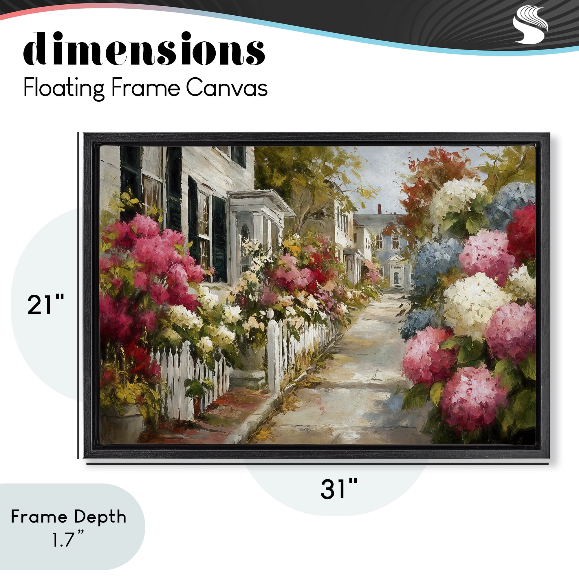 Stupell Industries Faded Shutters & Bursting Blooms Black Framed Floater Canvas Wall Art, design by Tina LeCour