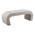 thumbnail image 1 of TOV Furniture Kenya 18.8"H Modern Waterfall Velvet Bench in Light Gray, 1 of 7