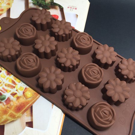 Chocolate Flour - Cavity Silicone Flower Rose Chocolate Cake Soap Mold Baking Ice Tray Mould
