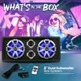 thumbnail image 2 of Pyle PLBAS82LE 8 Inch 600 Watt Slim Mount Truck Audio Dual Bass Subwoofer Box System, 2 of 7