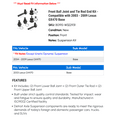thumbnail image 2 of Front Ball Joint and Tie Rod End Kit - Compatible with 2003 - 2009 GX470 Base 2004 2005 2006 2007 2008, 2 of 2