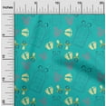 thumbnail image 1 of oneOone Silk Tabby Turquoise Green Fabric Clothes|Footprint & Baby Feeder Kids Sewing Fabric By The Yard Printed Diy Clothing Sewing Supplies 42 Inch Wide, 1 of 4