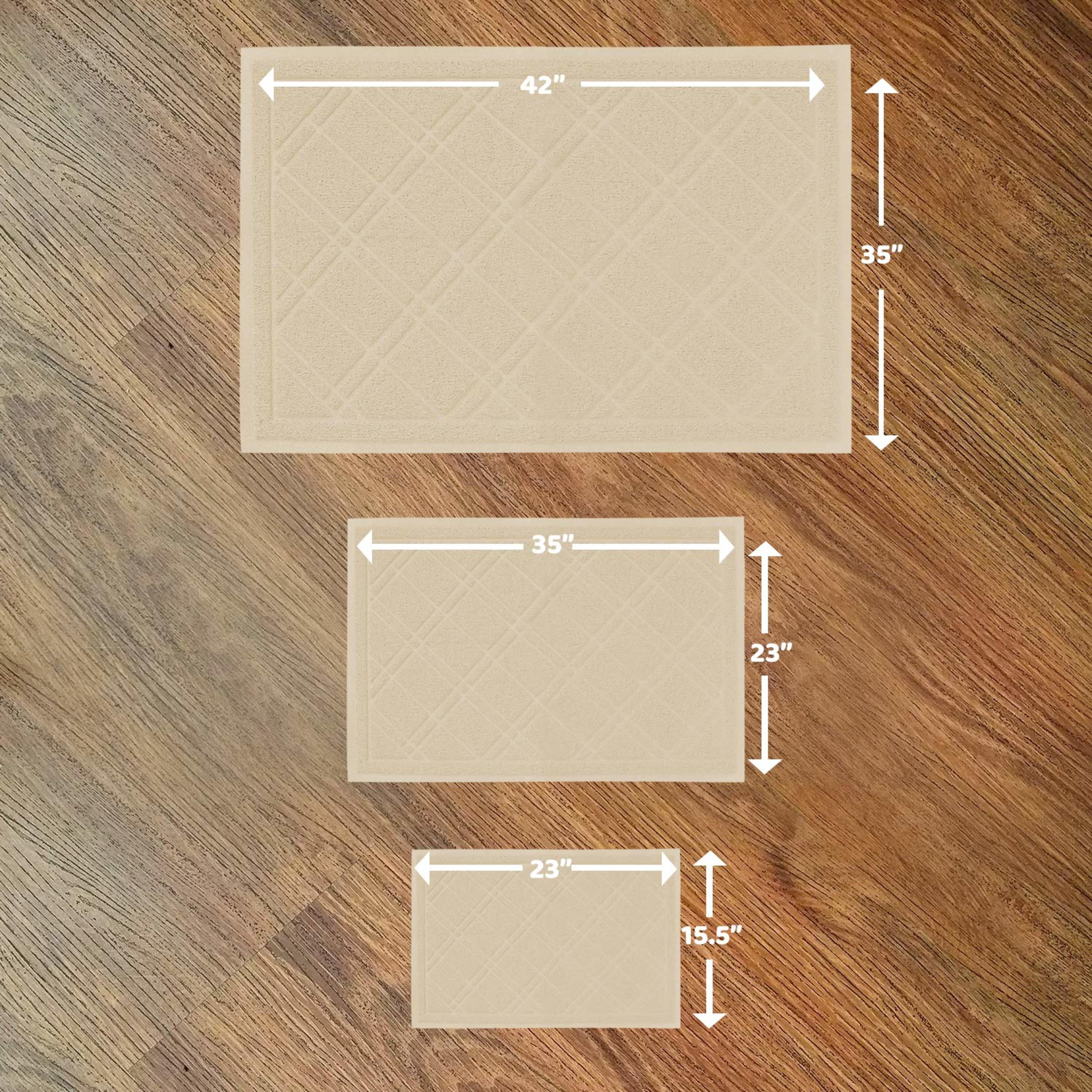 Downtown Pet Supply Non Slip and Washable Cat Litter Mat 15.5" x 23", Beige