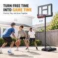 thumbnail image 3 of 44-Inch Portable Basketball Hoop, SHINPT 4.8-10 ft Adjustable Height Basketball Hoop with PC Backboard, Wheels and Fillable Base, Suitable for Kids, Teens and Adults, Indoor/Outdoor Play, Pink, 3 of 10