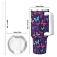 thumbnail image 4 of Bingfone Bright Purple Butterflies for 40 Oz Stainless Steel Travel Mug Double Wall Water Coffee Cup for Home,Office, Outdoor Works Great for Ice Drinks and Hot Beverage, 4 of 8