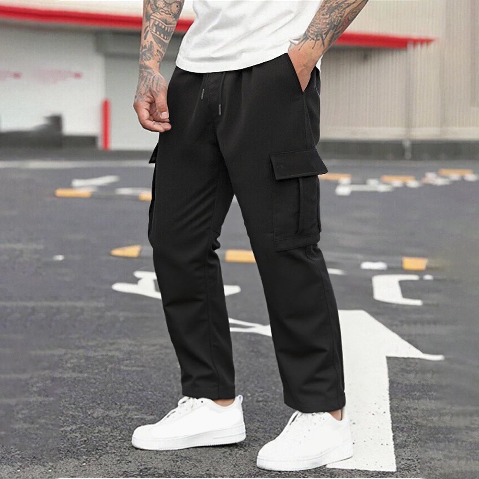 Baggy Black Sweatpants Grey Sweats Men's Casual Cargo Pants