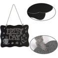 thumbnail image 2 of Pieces Small Chalkboard, Hanging Chalkboard, Erasable Message Board Sign, Chalkboard Memo Board, With Hanging String (2 Style), 2 of 5