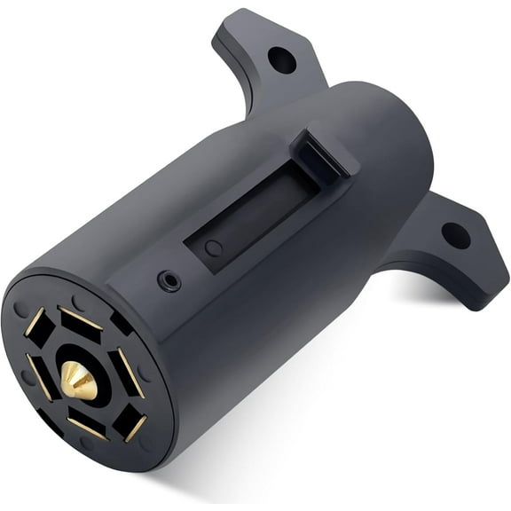 7 Way 7 Pin Trailer Plug - Versatile RV & Bike Trailer Connector, Easy Grip & Durable Wiring Harness Adapter