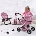 thumbnail image 6 of Bayer Design Dolls: Cozy 3 Piece Set - Pink, White, Stars - Folding Pram, Highchair, Shoulder Bag, Accessory Set For Dolls Up To 18", Kids Toy, Age 3+, 6 of 6