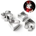 thumbnail image 4 of TaTaai 3Pcs Cookie Cutter, Stainless Steel Cookie Cutters Playing Card Cake Biscuit Decorating Bakeware Tool Diamonds Spade Club Heart Shape, 4 of 5