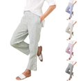 thumbnail image 6 of Casual Pants for Women Drawstring Side Button Straight Leg Summer Pants with Pockets, 6 of 6