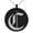 Black, variant on Stainless Steel Letter C Initial Old English Monogram Engraved Small Medallion Circle Charm Pendant Necklace