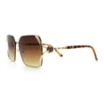 thumbnail image 6 of Womens Rimless Metal Rim Rectangle Butterfly Luxe Fashion Sunglasses Gold - Brown, 6 of 8