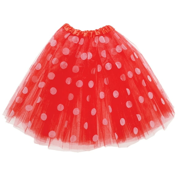 Underwraps Women's 3-Layer Tutu - Halloween Costume with Red Polka Dots, Dress Up for Women, Accessories for Costume, Cosplay Event Skirt