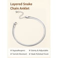 thumbnail image 6 of FindChic Anklets for Women Silverd Layered Ankle Bracelets Non-Tarnish Stainless Steel Adjustable Waterproof Flat Snake Foot Chain, Summer Beach Jewelry Gifts for Mothers Day/Graduation, 6 of 8