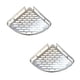 thumbnail image 1 of Stainless Steel Corner Shelf - No Drill Triangle Bathroom Storage Rack with Suction Cups 2 Pcs, 1 of 5