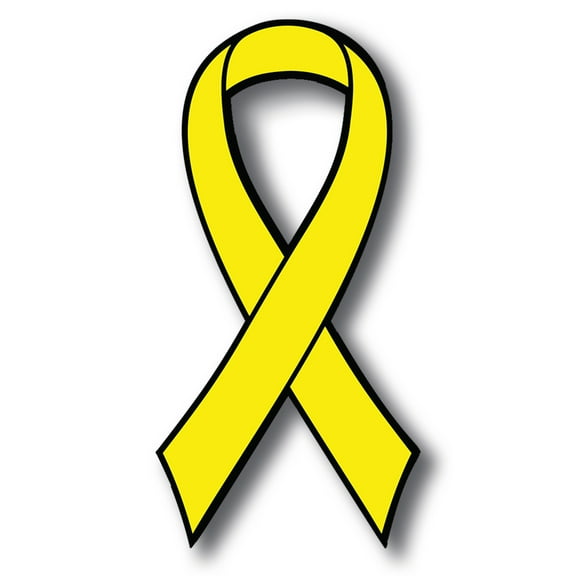 Magnet Me Up Support Bladder Cancer Awareness Yellow Ribbon Magnet Decal, 3.5x7 In, Vinyl Automotive Magnet