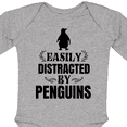 thumbnail image 4 of Inktastic Easily Distracted by Penguins Boys or Girls Long Sleeve Baby Bodysuit, 4 of 5