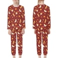 thumbnail image 4 of DISNIMO Red Thanksgiving Cat Pajamas for Kids 7-8 Girls 2 Piece Pjs for Kids Girls Sets Pj Set Long Sleeve and Pants Kids Sleepwear Set Girls Elastic Waist pj Pants for Kids Crew Neck, 4 of 7