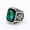 Silver Green, variant on Men's Personalized Stainless Steel Big Gem Masonic AG Freemason Rings Size 7-13-7-Gold Green