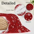 thumbnail image 2 of Red Christmas Pillow Covers, Linen Long Throw Pillow Case, Snowflake Winter Xmas Ball Holiday Pillow Protector Decorative Cushion Cover for Living Room/Bedroom 12" x 20", 2 of 8