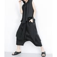 thumbnail image 4 of Women's Summer Elastic Waist Black Harem Pants GY1789 Black, 4 of 5