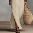 thumbnail image 6 of FAIWAD Linen Dress Women V Neck Sleeveless Side Slit Maxi Dresses Loose Casual Flowy Boho Sundress, 6 of 9