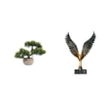 thumbnail image 1 of Árbol bonsái artificial,Bonsái artificial para decoración de escritorio o interior,Bonsái artificial,planta falsa en maceta.,Estatua de la casa,Estatua de ala hecha a mano en resina para, 1 of 8