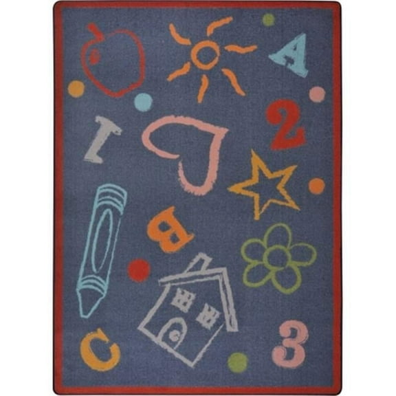 Playful Patterns Kids Art Rectangle Childrens Area Rugs  02 Chalkdust - 5 ft. 4 in. x 7 ft. 8 in.