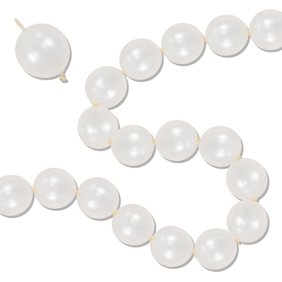 Pearl White Linking Balloons, 100PCS 6 Inch Pearl Color Quick Link Balloons for Making Balloon Wall Heart Arch, Tails Balloon for Wedding Birthday Baby Shower Engagement Graduation Party Decorations