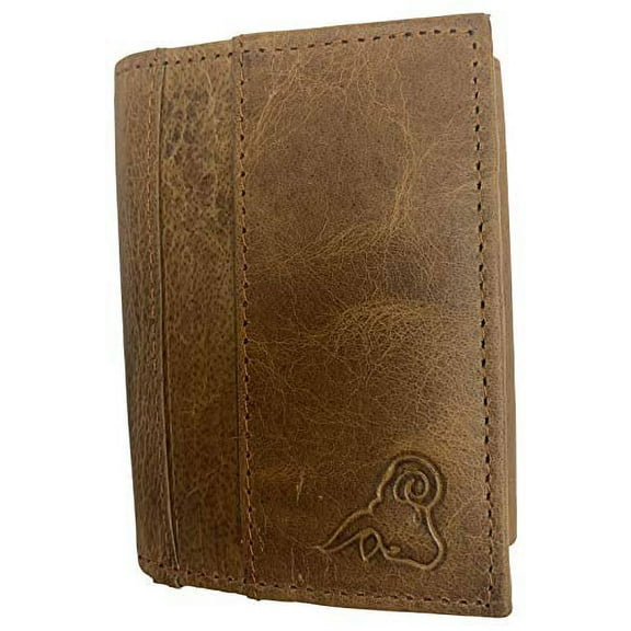 RFID Genuine Leather Slim Mens Trifold Wallet With ID Window Front Pocket USA Series Wallet Gift Box