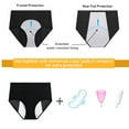 thumbnail image 3 of wirarpa Women's Period Panties Girls Leakproof Soft Underwear Jacquard Easy Clean Postpartum Briefs 1 Pack Black Medium, 3 of 5