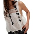 thumbnail image 2 of Women Lace Vest Tanks Y2K Sleeveless Split Side Tie Tank Top Sheer Ruffle Shirt Summer Going Out Crop Tops White L, 2 of 8