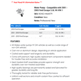 thumbnail image 2 of Water Pump - Compatible with 2001 - 2003 Ford Escape 3.0L V6 VIN 1 2002, 2 of 2
