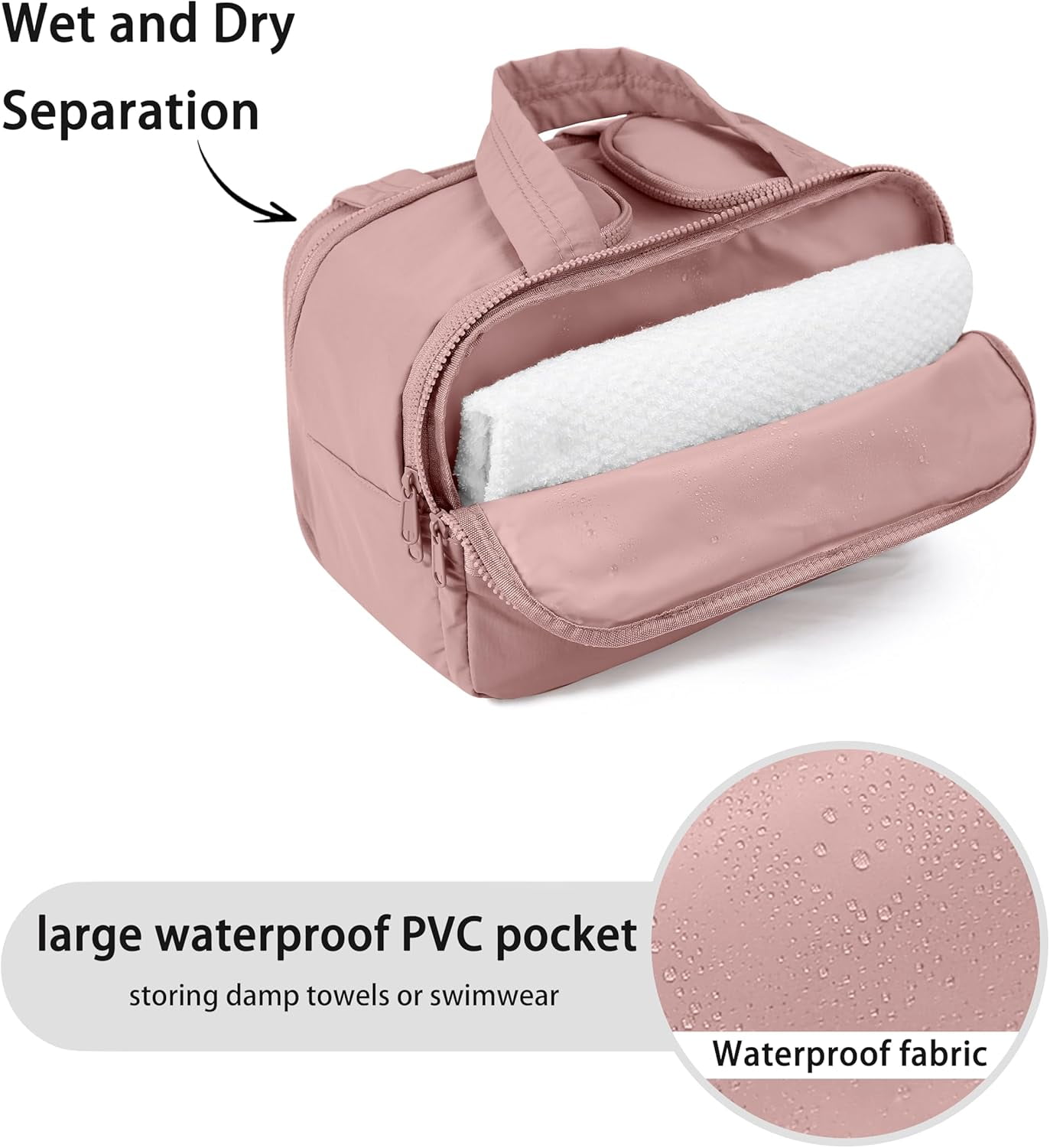 Cloud Carry Bag,Travel Toiletry Bag for Women, Large Puffy Cosmetic Bag with Wet-Dry Separation and Multiple Pockets for Organized Essentials