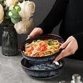 thumbnail image 6 of 30oz Ceramic bowls set of 4-8" serving bowls for Kitchen,Pasta,Salad-Dishwasher & Microwave Safe Perfect for Housewarming, Thanksgiving, Christmas-Speckled Bluish Purple, 6 of 6